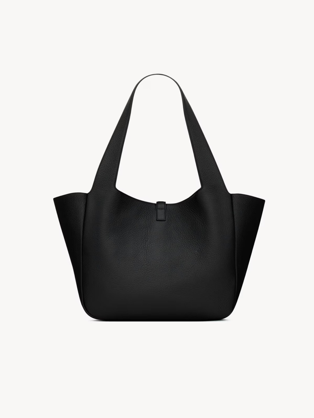 Saint Laurent Black Leather Tote with Gold YSL Emblem - Picture 11 of 12